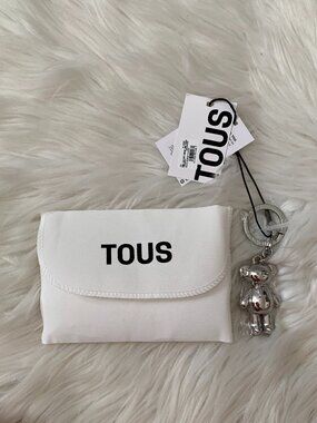TOUS Metal Teddy Bear Charm Key Ring in Silver INCL. DUST BAG